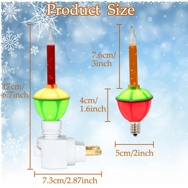 Christmas Bubble Night Lights Plug into Wall, 1 Multicolor Bubble Christmas Night Light + 1 Replacement Bubble Light Bulb, for Vintage Christmas Decorations Home Bedroom, C7/E12 Base, 5W