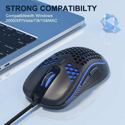 Wired Gaming Mouse with,RGB Backlight high Precision 8800 DPI USB Plug Play Lightweight Gaming Mouse, 6 programmable Buttons,Ergonomic Wired Mouse for Laptop,Computer,PC,Mac(Black)