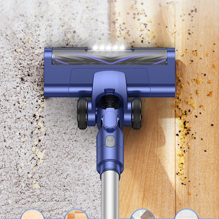 Cordless Vacuum Cleaner, Stick Vacuum Cleaners With 28Kpa Powerful Suction, Antitangle Handheld Vacuum Cleaner For Home With Led Display For Carpet Hardwood Floor Pet Hair Car Cleaning Blue