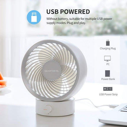 Smartdevil Usb Desk Fan, Small Personal Desktop Table Fan With Strong Wind, Quiet Operation Portable Mini Fan For Home Office Bed