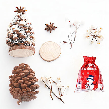 LNV Handmade DIY Christmas Tree Pine Cones, Pine Branches and Other Natural Material Manufacture Christmas Decoration Small Christmas Tree Christmas Decorations Clearance (White Full Star)