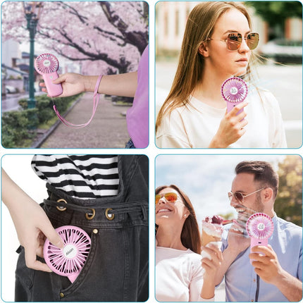 Aluan Handheld Fan Powerful Personal Mini Portable Speed Adjustable Battery Operated Usb Rechargeable Eyelash Fan For Kids Women