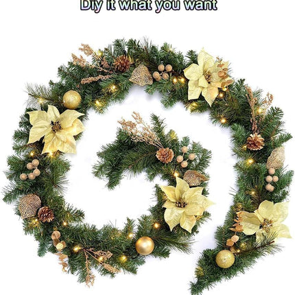 Christmas Garland,, Winter Decor for Home, 3 Strands, Each Strands 18FT/5.5M, Artificial Garland Set Greenery Pine Garland for DIY Thanksgiving Decor Xmas Decorations Winter Holiday Party Wedding