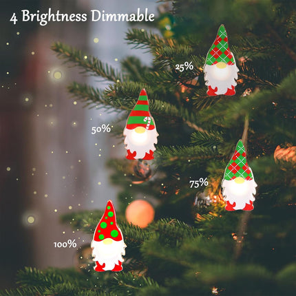 Christmas Decorations Gnomes String Lights Battery Operated with Remote USB Plug-in Powered Indoor Fairy Warm White Light Xmas Theme for Holiday Home Party Birthday Table Tray Christmas Tree