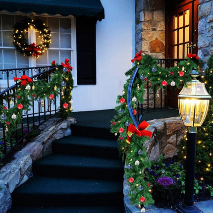 9 Feet Christmas Garland 260 Branches Xmas Artificial Decorations for Doors Stairs Fireplace