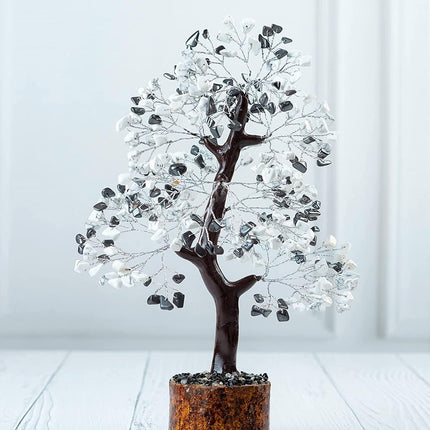 Hematite & Howlite Silver Wire Crystal Tree - Gemstone Tree of Life, Healing Crystal, Handmade Bonsai Tree, Chakra Tree, Positive Energy, Crystal Meditation Tree, Spiritual , Home Decoration