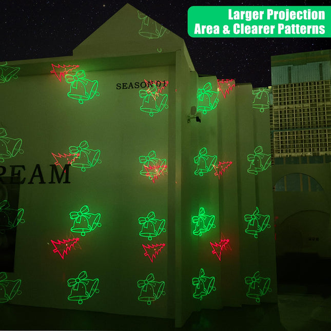 Brighter Laser Christmas Decorations Lights Projector Outdoor, 2 Colors 8 Patterns Christmas Light Show, Holiday Projector for Outside