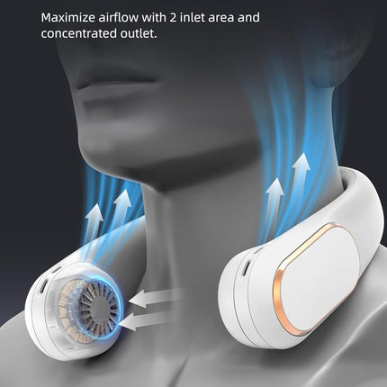 Koonie Neck Fan Rechargeable 5 Speeds, Portable Personal Fan, Hands Free Bladeless Fan, Battery Operated Wearable Fan Adjustable