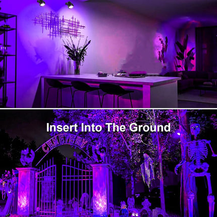 ZUCKEO 15W Halloween Blacklight Spotlight Outdoor LED Black Lights Waterproof Landscape Lighting with US Plug for Glow Dancing Party Body Painting Neon Poster Christmas Decorations(2Pack)