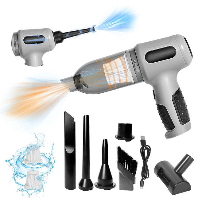 Handheld Car Vacuum Cleaner, 12000Pa Mini Vacuum Cleaner Cordless With Brushless Motor, 4 In 1 Rechargeable High Power Portable Car Vacuum For Car,Office And Home Cleaning Grey