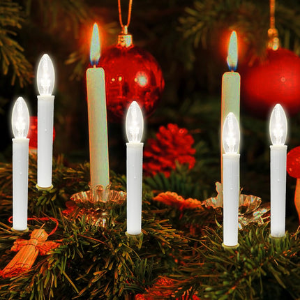 4 Pack Christmas Window Candles Lights, Battery Operated Window Candles with Timer, Flameless LED Christmas Candles with C26 3V LED Bulbs for Dining Table Window Xmas Decor, Gold Base