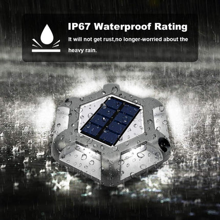 Volisun Solar Deck Lights Driveway Dock Lights, 12Pack Waterproof Outdoor Led Aluminum Dock Lighting Warning Step Lights