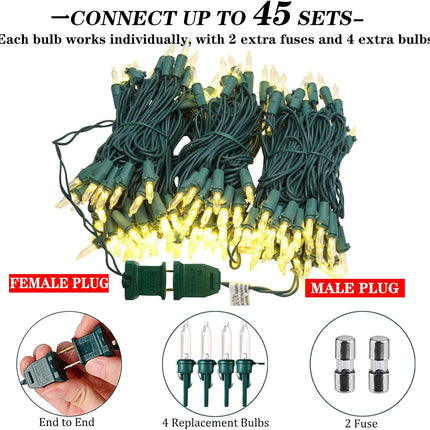 60 LED Warm White Twinkle Christmas String Lights Plug in, 15 of 60 Lights Twinkle,Connect up to 45 Sets,UL Certified 22 Ft Mini Twinkling Christmas Tree Lights,Indoor Outdoor Use