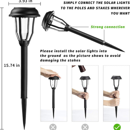 Solpex 8 Pack Solar Pathway Lights, Solar Path Lights Waterproof, Solar Garden Lights Outdoor For Garden, Yard, Pathway, Landscap
