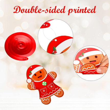 52 Pcs Christmas Gingerbread Man Party Hanging Swirl Decorations, Merry Gingerbread Man Snowflake Christmas Tree Ceiling Hanging Streamers Swirl for Xmas Winter Year Holiday Party Supplies