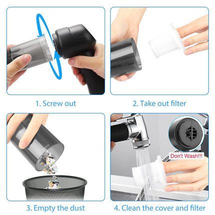 Linkstyle Cordless Handheld Vacuum, Vacuum Cordless Cleaner With 9Kpa100W High Power, Cleaner Cordless Mini Handheld Vacuum Cordless Usb Charging For Car Home Pet Hair Computer