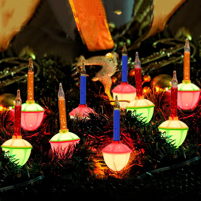 SUNSGNE Christmas Bubble Lights, 8.8Ft Vintage Bubble Lights with 10 Multicolor Bubble Lights(1 Spare), Traditional Colorful Bubble Lights for Holiday Christmas Tree Lighting, E12 Base, Green Wire