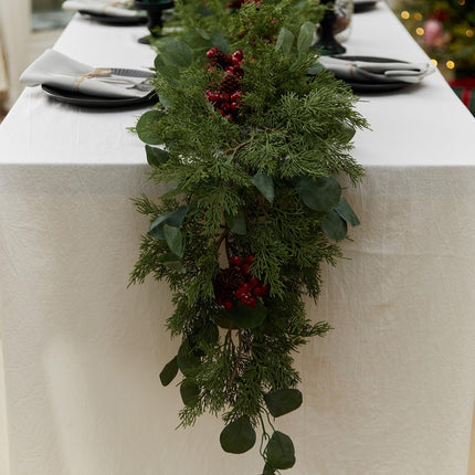 6.3FT Christmas 108 Branch Tips Artificial Cedar Garland, Anna's Whimsy Seasonal Artificial Pine Cypress Greenery Garland, Christmas Decorations Holiday Indoor Outdoor Christmas Decor Winter Garland