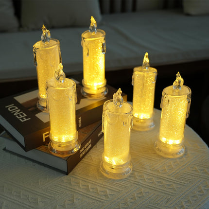 6PCS Led Candles (D:2.5" x H:7"),Pillar Fake Candles, flameless Candles Battery Operated/Batteries Included, Velas artificiales para Decoration for Valentine's Day Wedding Christmas Decorations