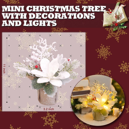 Mini DIY Tabletop Christmas Tree Artificial Christmas Tree, Tabletop Small Xmas Tree for Holiday Indoor DIY Christmas Decor