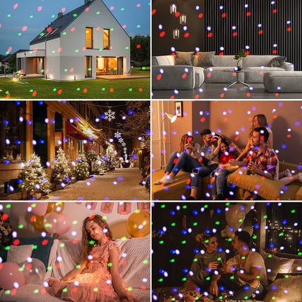 Elec3 Christmas Projector Lights Outdoor, RGBW Christmas Snowfall Projector Lights Rotating Falling Snow Projector with Remote Control Landscape Lights for House Yard Garden Halloween Christmas Decor