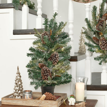 25 Inch Pre-lit Tabletop Christmas Tree, Artificial Mini Christmas Tree with String Lights, Tabletop Small Xmas Tree Perfect Christmas Decoration for Indoor, Living Room, Desktop