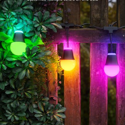 Govee Outdoor String Lights H1, 50ft RGBIC Outdoor Lights with 15 Dimmable Warm White LED Bulbs, Smart Outdoor Lights with 60 Scene Mode, IP65 Waterproof, Work with Alexa for Christmas, Daily Lighting