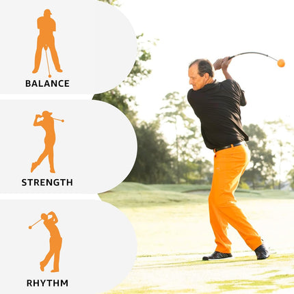 Orange Whip Golf Swing Trainer Aid Patented & Made in USA for Improved Rhythm, Flexibility, Balance, Tempo, and Strength *American Made*