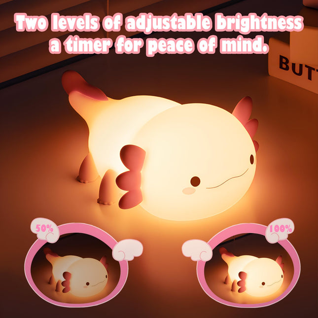 Axolotl s, Cute Axolotl Night Light for Kids, Animal Silicone Nursery Night Lamp, Cute Room Decor Night Light for Kids Girls Boys Birthday Christmas s