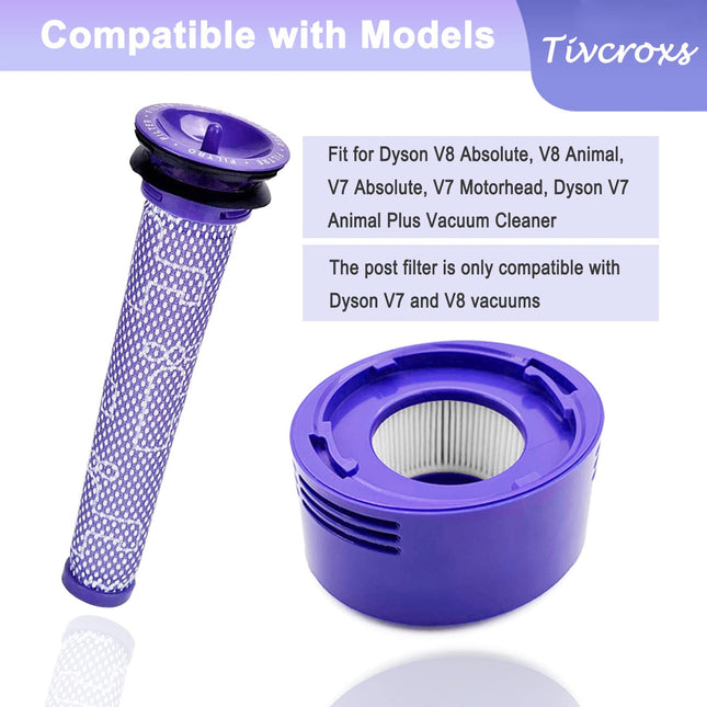 10 Pack Vacuum Filters Compatible With Dyson V7, V8 Cordless Vacuums 5 Prefilters, 5 Postfilters