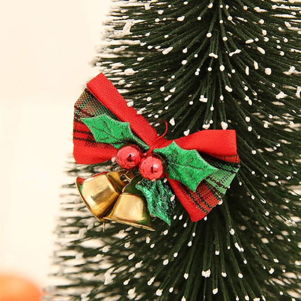16 Pack Christmas Bow with Bells Xmas Mini Bowknot Craft Ornament Christmas Tree Hanging Decor