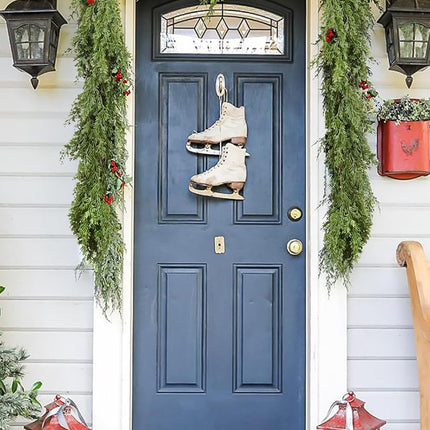 6Ft Christmas Pine Garland, Christmas Greenery Garland Realistic Cedar Artificial Cypress Garland for Holiday Mantel Fireplace Table Centerpiece Decor
