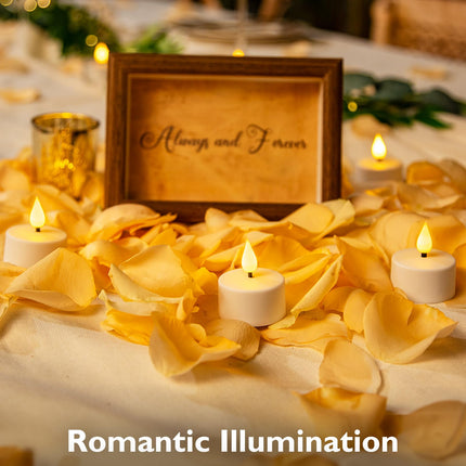 Homemory Rechargeable Tea Lights Flameless Candles with Remote Timer, Battery Operated LED Tealight Candles, USB Candles for Wedding Table Centerpiece Reception Banquet Christmas Halloween, 12-Pack
