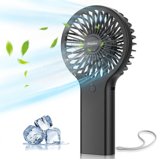 Easyacc Handheld Fan, 5000 Battery Portable Fan 735H Working Time] Usb Rechargeable, 4 Speed Cooling Personal Fan, Mini Hand Held