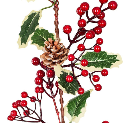 DearHouse 7FT Red Berry Christmas Garland with Pine Cone Garland Artificail Garland Indoor Outdoor Garden Gate Home Decoration for Winter Holiday Year Decor