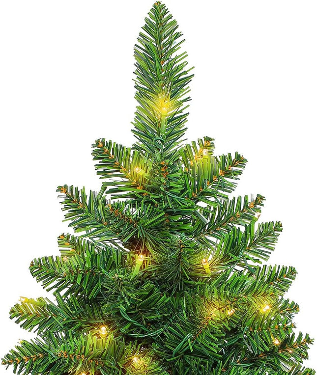 Small Christmas Tree with Lights - 2FT Pre Lit Artificial Mini Christmas Tree, Includes 50 Led Warm Lights, 73 PVC Branch Tips Thick and Full, Seasonal Indoor Home Tabletop Decor