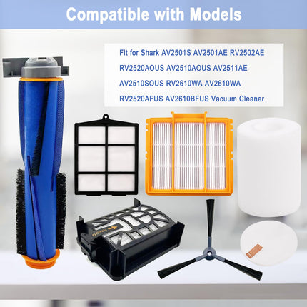 Av2501S Parts For Shark Ai Av2501S Av2501Ae Rv2502Ae Rv2610Wa Rv2610Wd Rv2520Aous Av2510Aous Av2511Ae Vacuum Cleaner With Main Brush,Filters,Foam Filters,Primary Filter,Side Brushes