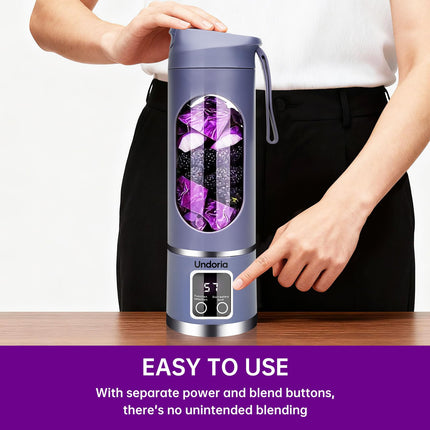 Undoria Portable Blender Cordless for Shakes and Smoothies12 Blades USB Rechargeable Small Blender16 oz Personal for Ice and Frozen Fruit Compact and Easy to Clean Ideal for Home and Travel (Purple)
