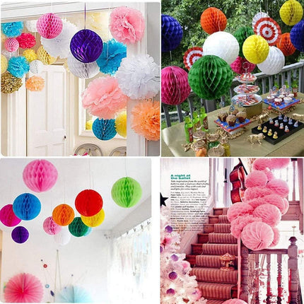 15pcs Honeycomb Balls Decorations 4'' 6'' 8'' Party Honeycomb Ball Flower Tissue Pom Poms Flower Ball Hanging Flower Balls for Baby Shower Birthday Wedding Nursery Decor(4'' 6'' 8'' Beige)