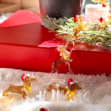 Dachshund Christmas Lights 10 FT 30 LED Dog Lights Battery Operated Dachshund Christmas Ornament - Ideal Dog Christmas Decorations Dachshund Christmas Decor for Christmas Decorations Bedroom