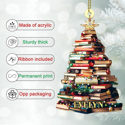 Christmas Book Tree Ornament,Book Tree Ornament,Book Christmas Tree Ornaments,Christmas Tree Book Ornament,Book Ornaments for Christmas Tree(2pcs)
