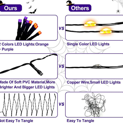 [Remote Control & Timer]6 Ft 60 LED Tinsel Halloween Tree Decor with Orange & Purple Lights 8 Modes Black Tinsel Christmas Tree Bats Battery Operated Pop Up Artificial Tree Indoor Outdoor Decorations