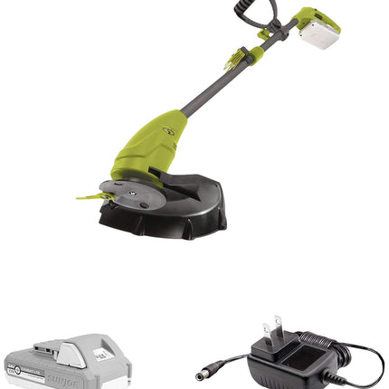 Sun Joe 24V-GT10-LTE 24-Volt iON+ 10-inch Cordless Lightweight Stringless Grass Trimmer, Kit (w/ 2.0-Ah Battery + Charger)