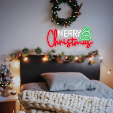 Merry Christmas Neon Sign Christmas LED Sign Light Christmas Lights for Wall Decor Bar Pub Club Home Bedroom Office Restaurant Christmas Decorations Christmas Party Art Wall Decorative Night Light
