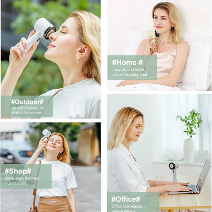 Handheld Cooling Fan Mini Personal Fan Usb Rechargeable Portable Fan Battery Operated 3 Speeds, Cold Compress Cooling Fan Small