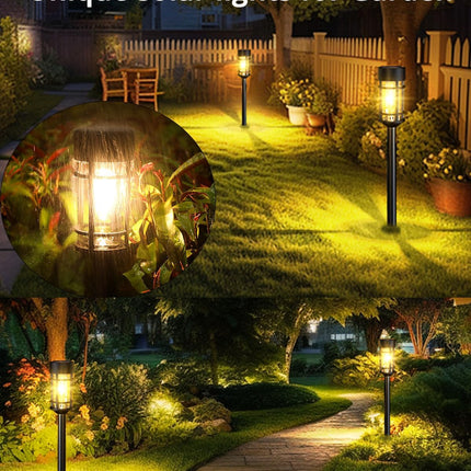 Solar Pathway Lights 8 Pack, Bright Solar Lights Outdoor Waterproof Ip65, Led Solar Garden Lights Metal Landscape Lighting