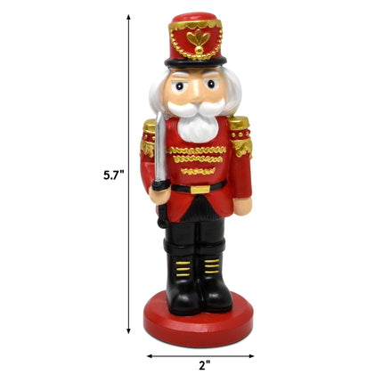 Christmas Nutcrackers Figurines Table Top Decor Set of 3 Resin Nutcracker Soldier Figurine Xmas Tabletop Decoration for Indoor Home Shelf Fireplace Mantle Kitchen Living Room Holiday Party Supplies