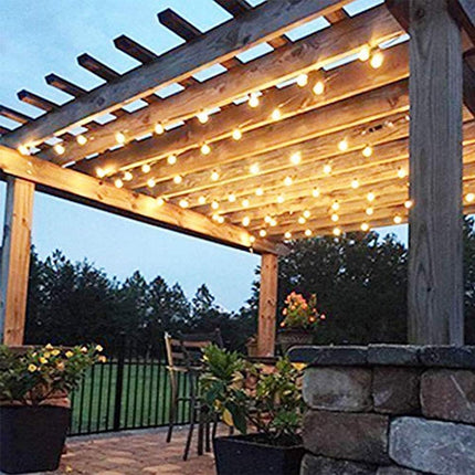 Couah 50FT Outdoor String Lights, 52 Clear Bulbs G40 Clear Globe String Lights Warm Light Bulb Christmas String Lights -5 Watt/120V / E12 Base -White Wire