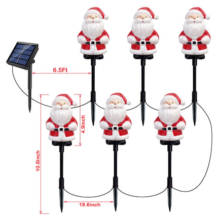 d 6-Pack Solar Christmas Garden Stake Lights, Outdoor Waterproof Solar Santa Claus Garden Stake Christmas Pathway Lights for Christmas Decorations Garden Lawn Pathway Patio (8 Modes)