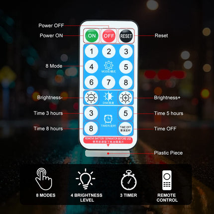 lychee Solar Powered Outdoor Rope Light, 66ft 200LED 8 Modes IP65 Waterproof Large Powered Tube, Remote Control Timer String Lights for Holiday Christmas Party Decoration (Warm White)